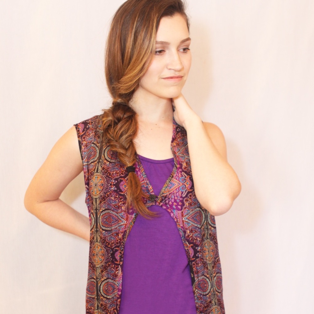 Pajama Two piece purple  Bohemian loungewear pajamas